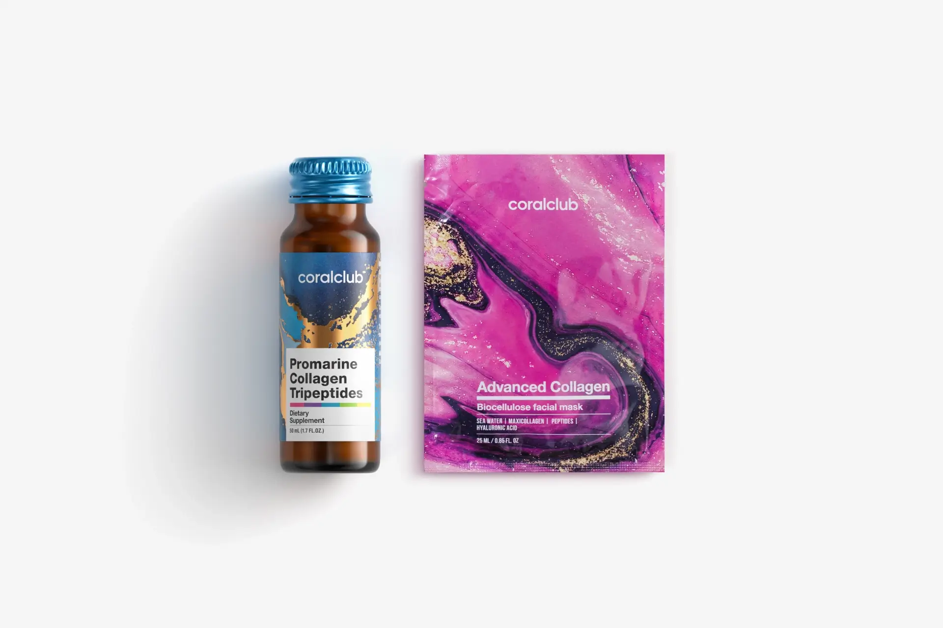 In & Out Mini Set Promarine Collagen Tripeptides (1 vial) + Advanced Collagen Facial Mask (1 pcs.)