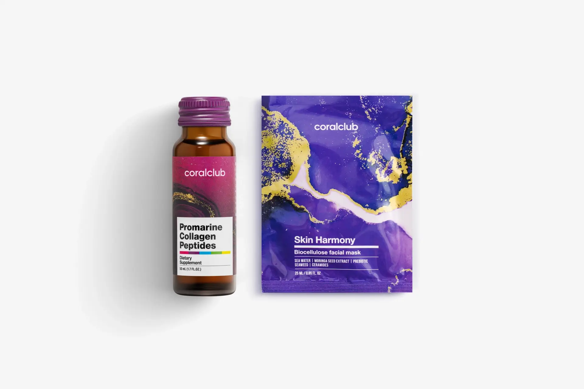 In & Out Mini Set Promarine Collagen Peptides (1 vial) + Skin Harmony Facial Mask (1 pcs.)